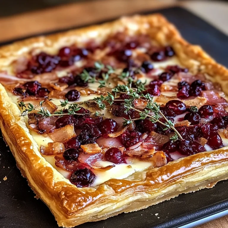 Cranberry Brie Tart with Pancetta & Thyme
