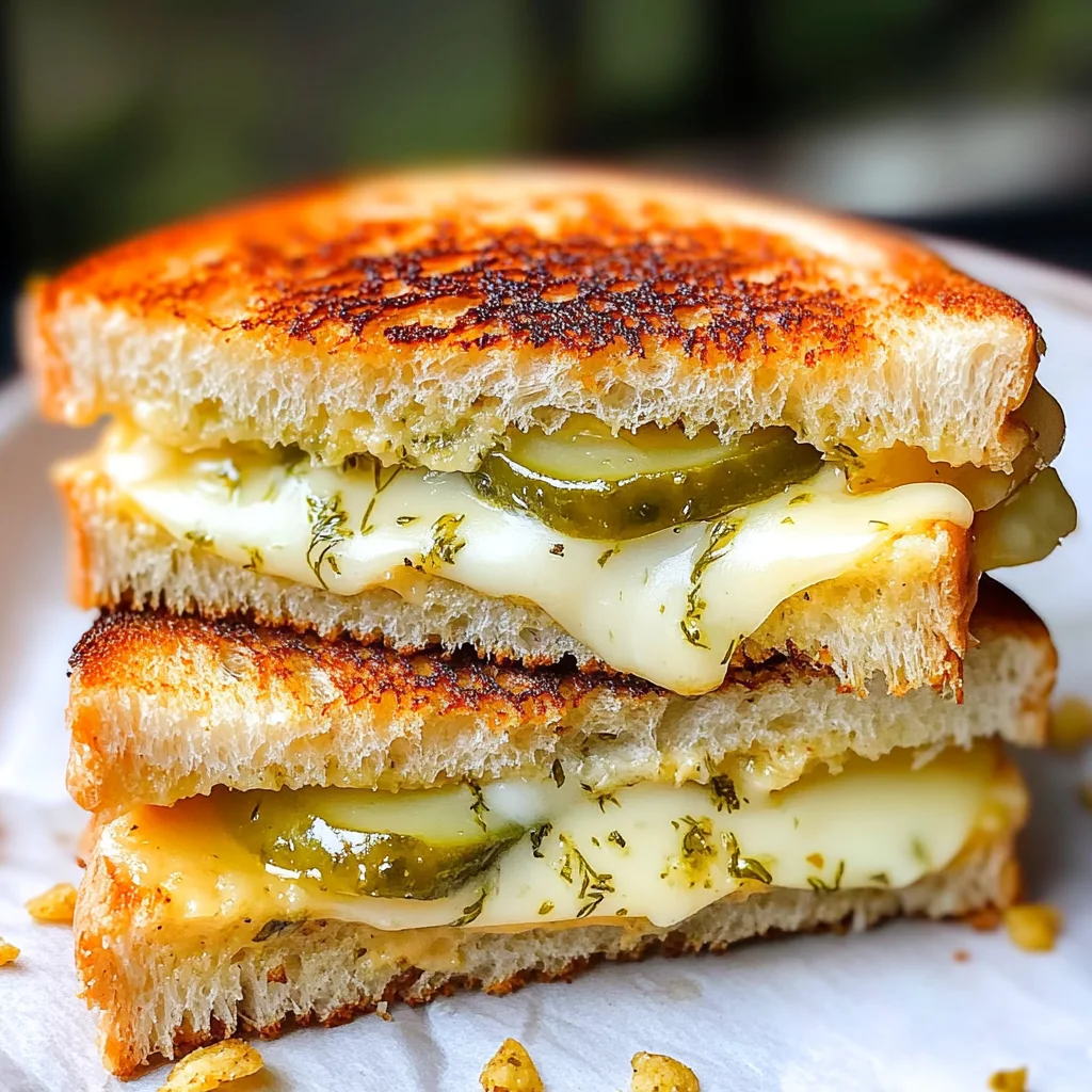 Crispy Dill Pickle Grilled Cheese Sandwich - theamazingfood