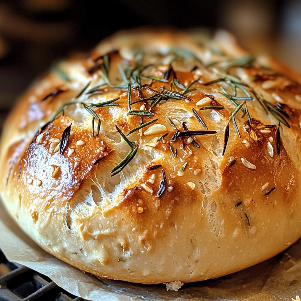 Easy Roasted Garlic Rosemary Artisan Bread – The Best Homemade Loaf