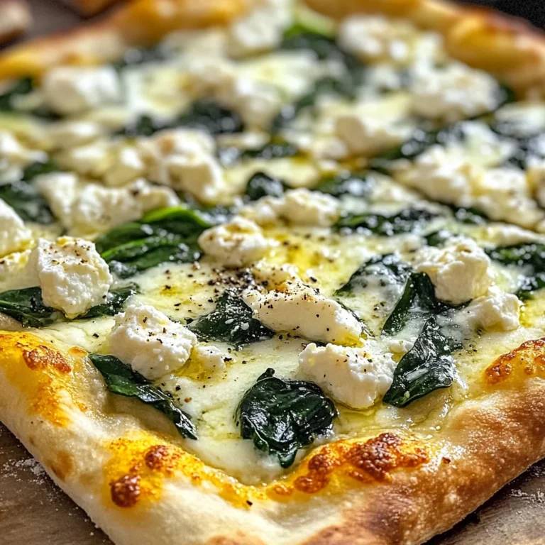Greek Roasted Garlic Spinach White Pizza