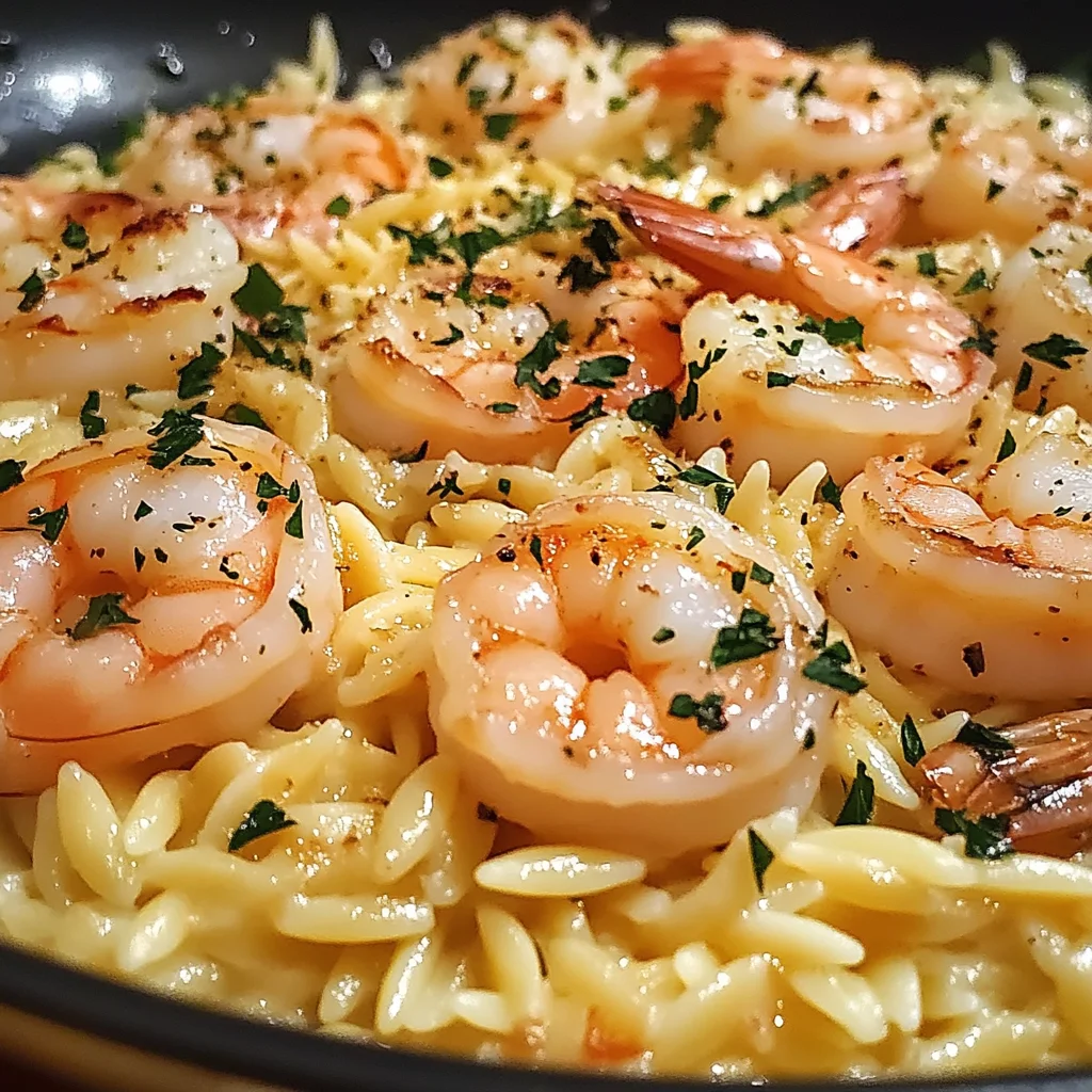 One Pan Parmesan Orzo with Shrimp