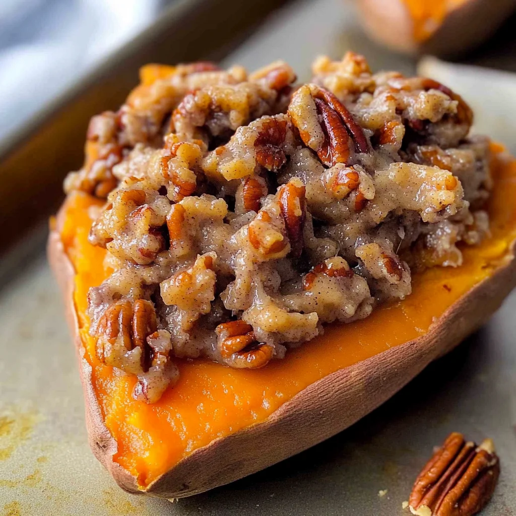 Pecan pie double baked sweet potatoes