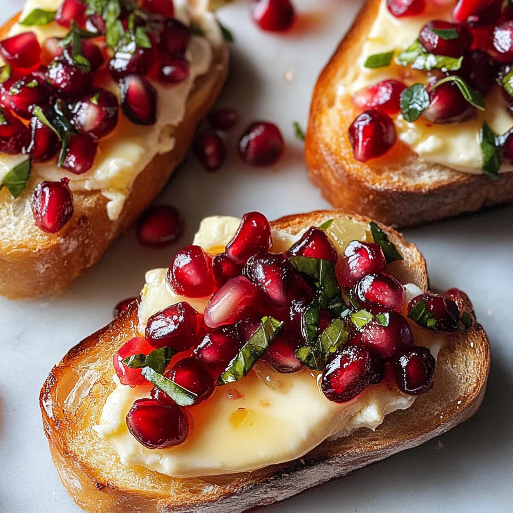 Pomegranate, Cranberry & Brie Bruschetta