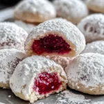 Raspberry-Filled Almond Snowball Cookies