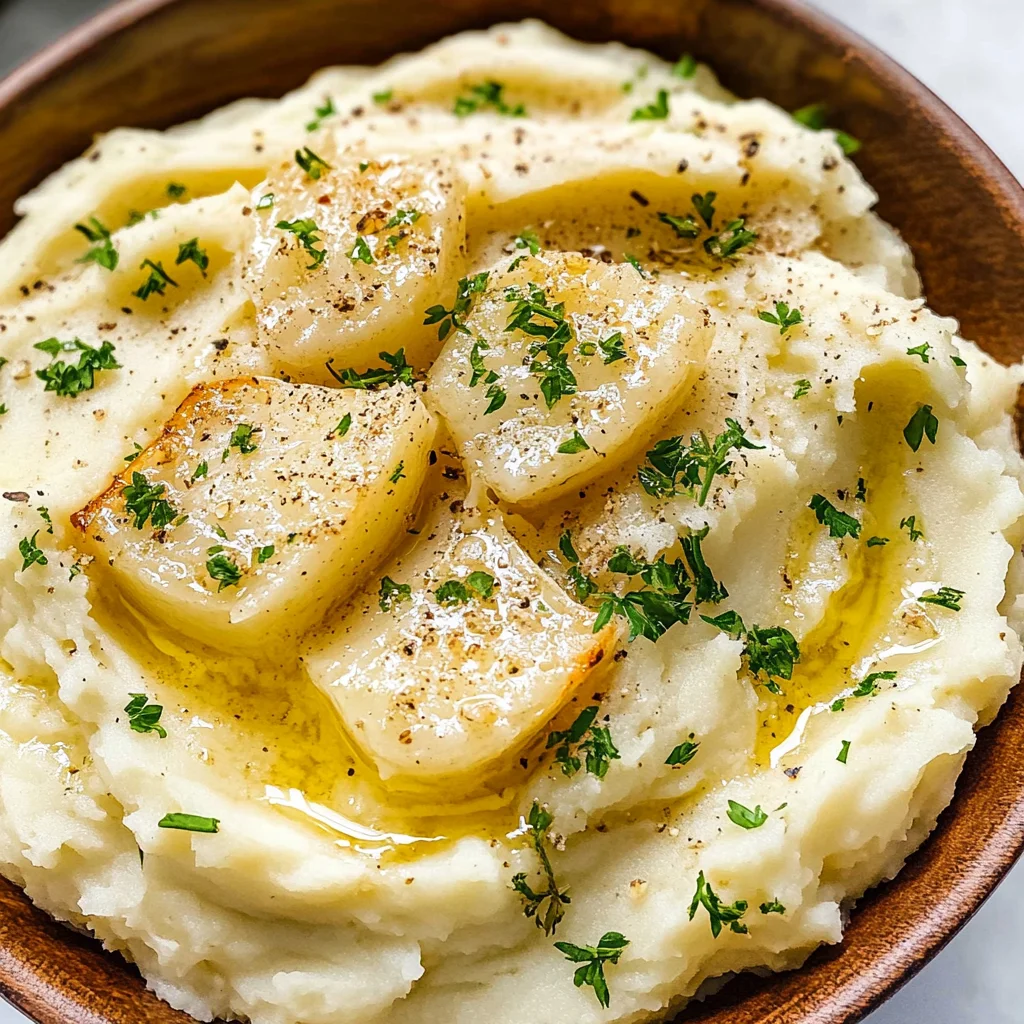 Roasted Garlic Mashed Potatoes {Slow Cooker}