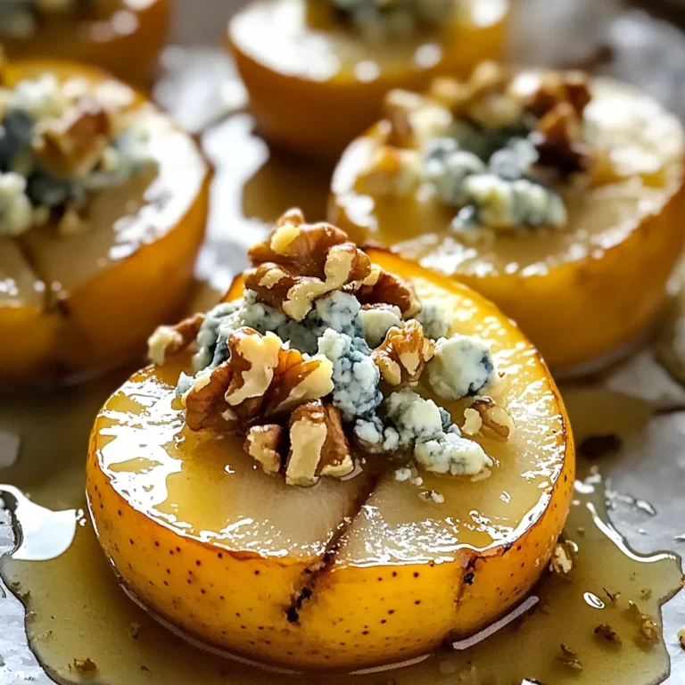Roasted Pears with Blue Cheese, Walnuts and Honey Recipe