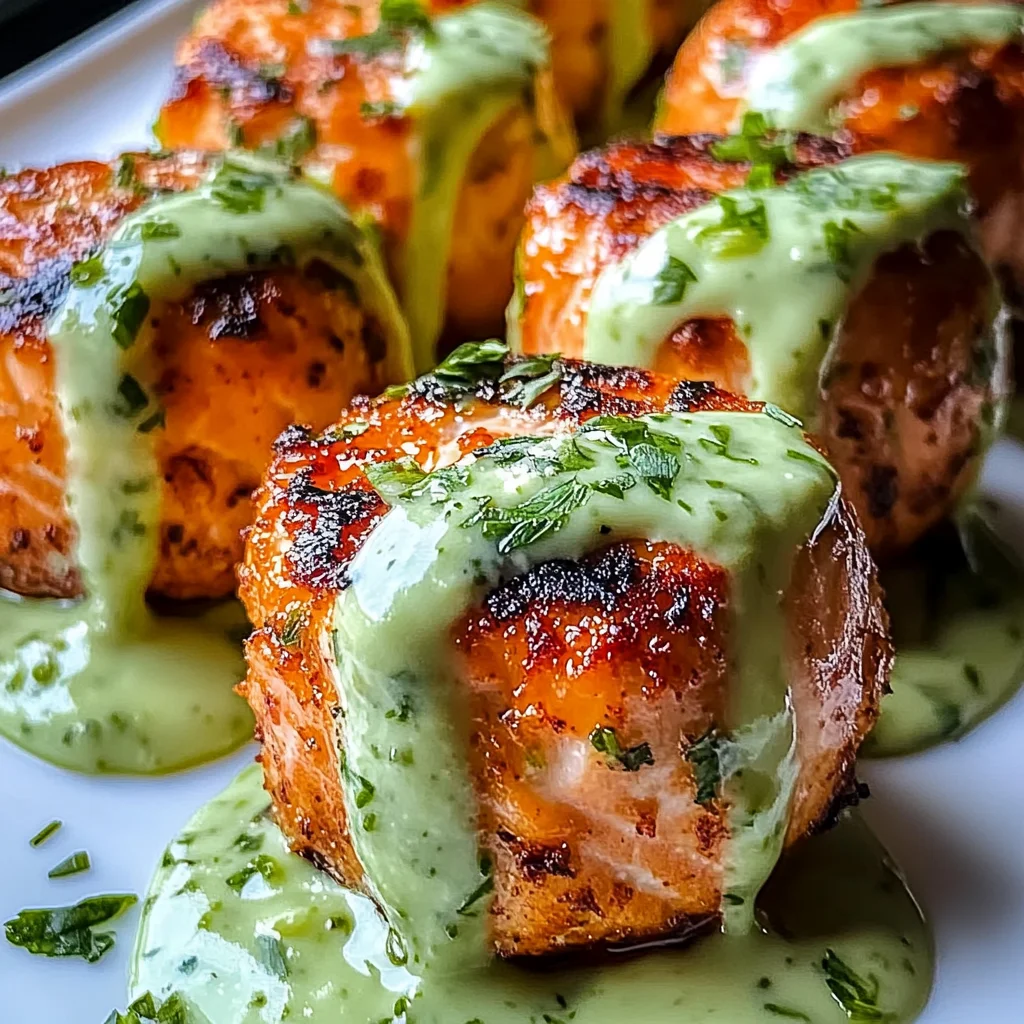 Salmon Balls with Creamy Avocado Sauce: Healthy Dinner Ideas