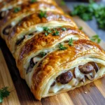 Savory Mushroom & Gruyère Puff Pastry Braid