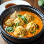 Soup Dumplings in Thai Red Curry Sauce