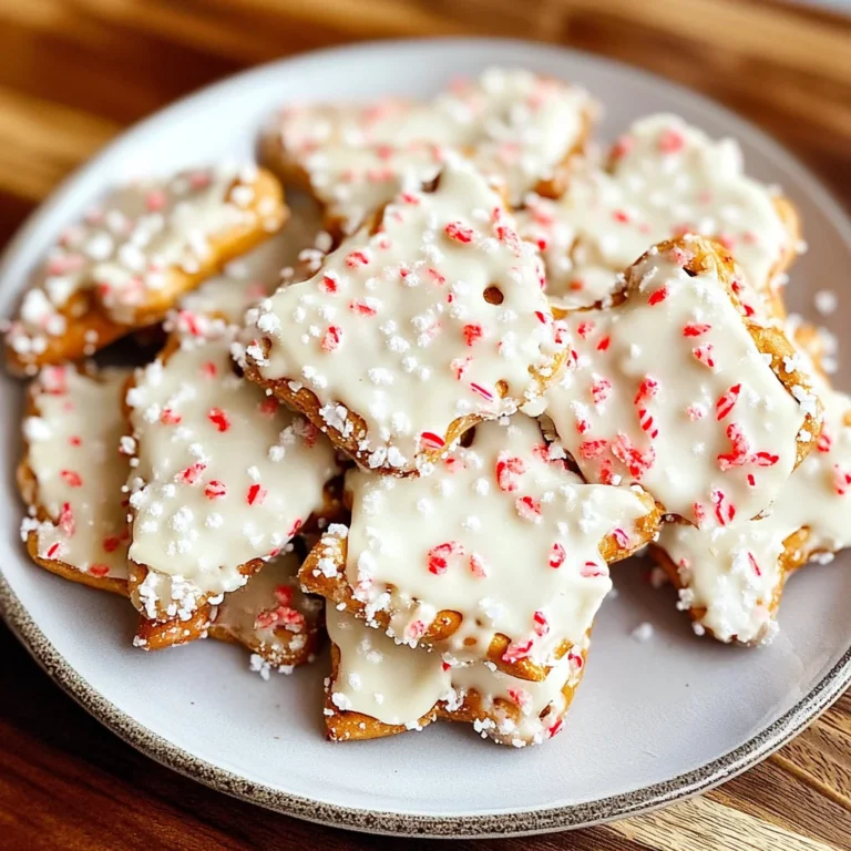 White Chocolate Peppermint Pretzel Crisps