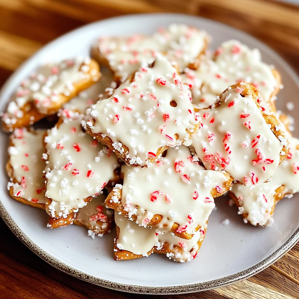 White Chocolate Peppermint Pretzel Crisps
